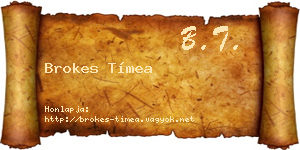 Brokes Tímea névjegykártya